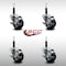 Service Caster 3'' SS Hard Rubber Swivel 3/4'' Expanding Stem Caster Set with Brake, 4PK SCC-SSEX20S314-HRS-TLB-34-4 - alternate 3